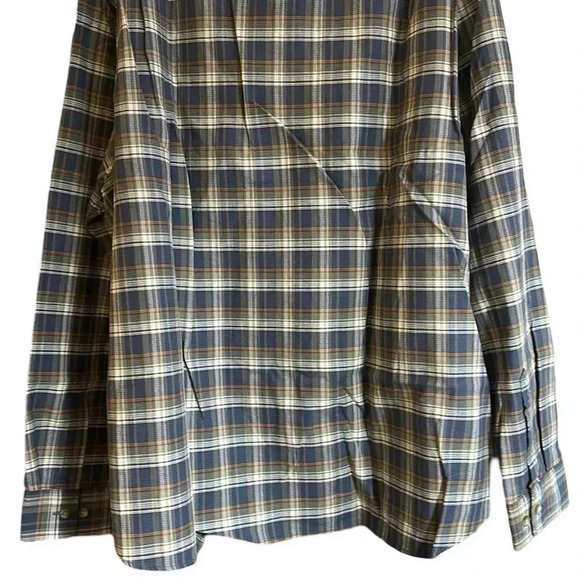 Pendleton Blue Beige Plaid Long Sleeve Button Down Shirt XXL - Picture 4 of 8
